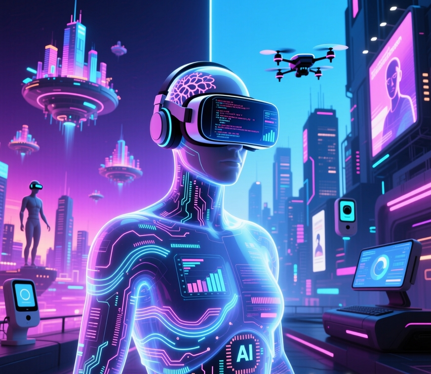 future of AI and VR illustrated